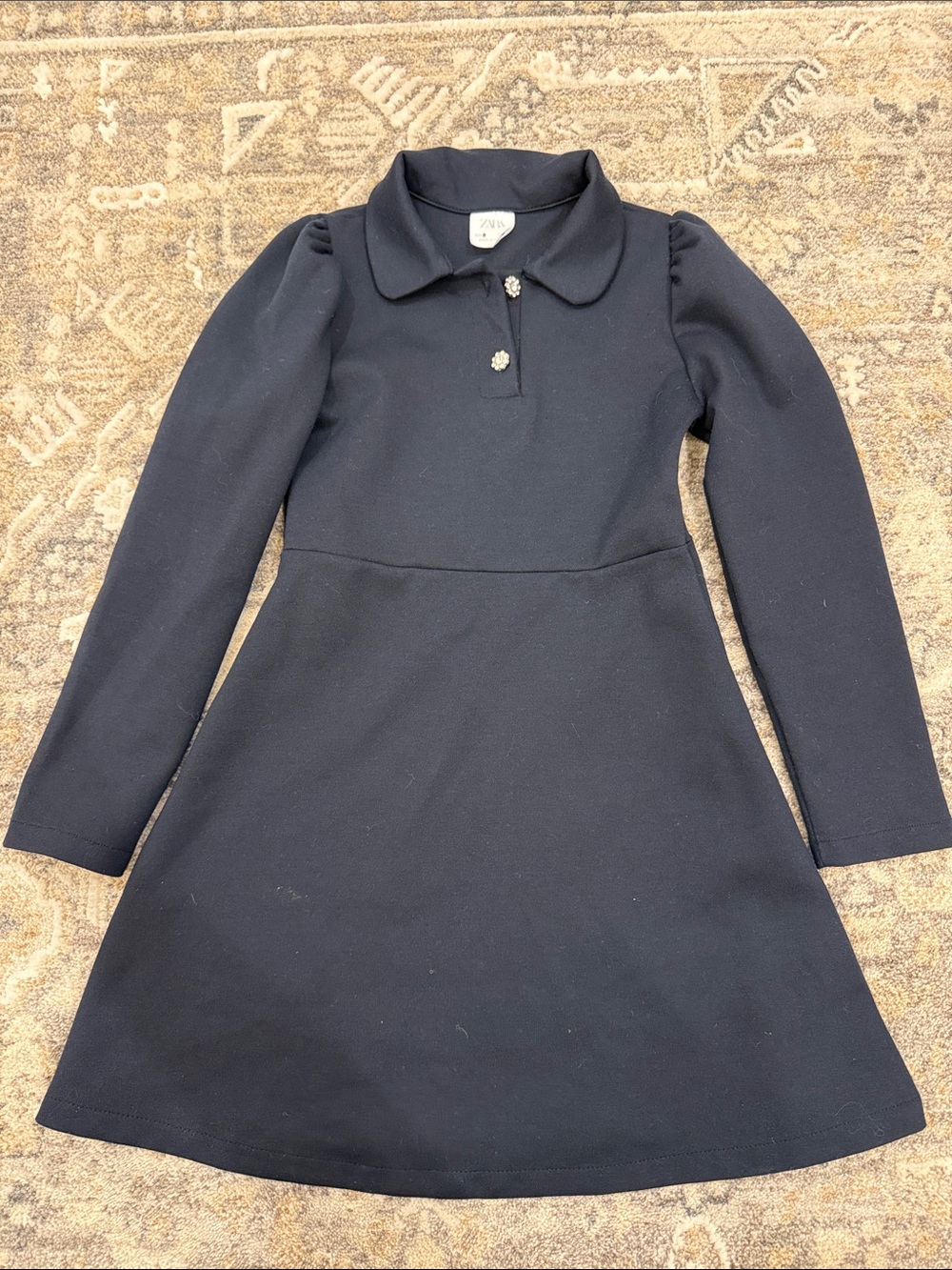 Zara Navy Long-Sleeve dress girl size 8